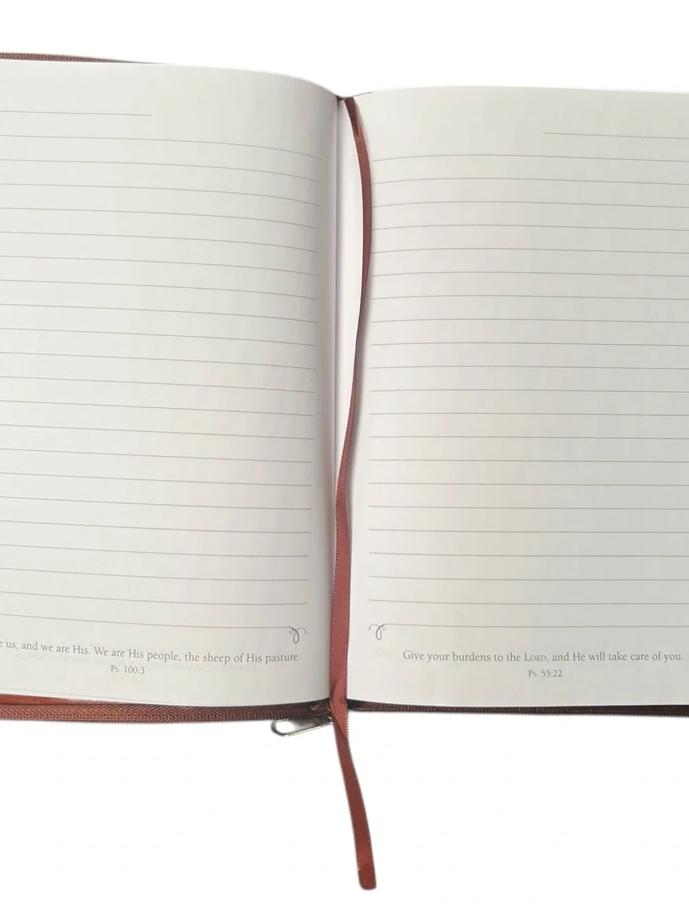 Amazing Grace Zippered Journal - Brown Faux Leather